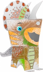 Papier-3D-Malbauschnitt – Katze – Triceratops