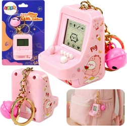 Rosa elektronische Taschen-Tetris-Spiel als Schlüsselanhänger