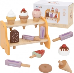 Holz-Eisstand VIGA – Set mit 6 Eissorten