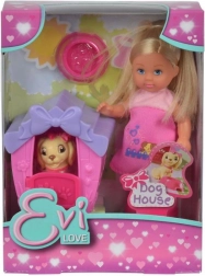 Puppe Evička mit Hundehütte