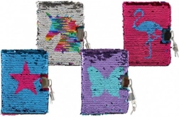Notizbuch mit Pailletten und Schloss TEDDIES