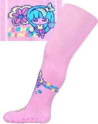 Baumwoll-Strumpfhose mit ABS New Baby Flower Princess hellrosa