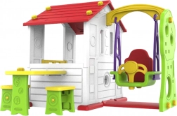 Gartenhaus für Kinder 3-in-1 mit rotem Dach