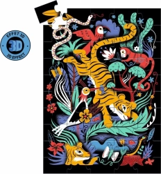 Puzzle Tiger mit 3D-Brille, 50 Teile