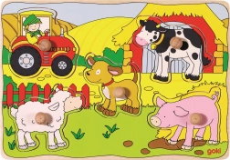 Goki Holz-Steckpuzzle Bauernhof