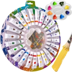 Acrylfarben 24×12 ml mit Palette MAALEO