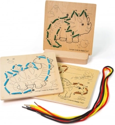 Bigjigs Toys Fädelspiel nach Zahlen Dinosaurier