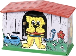 Blech-Spardose Hund in der Hundehütte
