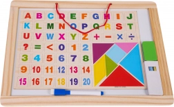 Beidseitige Holztafel mit Zubehör