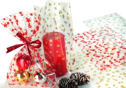 Transparenter Cellophanbeutel Star 25x40 cm