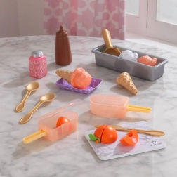 KidKraft Create & Cook Pfirsich-Eis am Stiel – Kinderset für Eis (20 Teile)