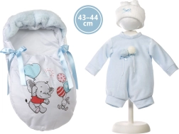 Outfit mit Fußsack für Puppe NEW BORN 43–44 cm