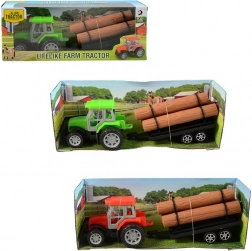 Traktor mit Anhänger auf Schwungrad