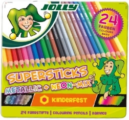 Supersticks Buntstifte 24 Farben, einschließlich metallischer und neonfarbener