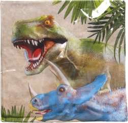 Party-Servietten mit Dinosauriermotiv 33 × 33 cm, 20 Stück
