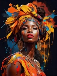 Diamantmalerei Afrikanerin II 30 × 40 cm