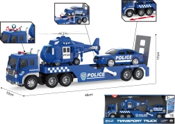 Polizeilicher Abschleppwagen 1:16 mit Lichtern, Geräuschen, Auto und Hubschrauber