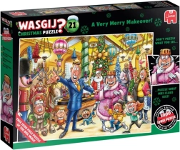 Puzzle JUMBO WASGIJ Christmas 21 – fröhliche Weihnachtsverwandlungen, 2×1000 Teile