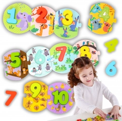 Tooky Toy Montessori Lernpuzzle zur Zahlenlehre