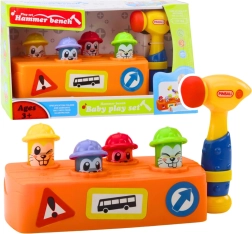 Interaktiver Hammer mit leuchtenden Maulwürfen – Bauspaß für Kinder