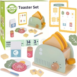 Woopie Green hölzerner Toaster – Frühstücksset mit Zubehör, 14 Teile, FSC
