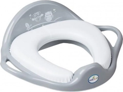Weiches Kinder-WC-Sitz Eulen, grau