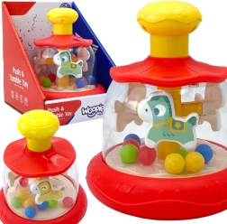 Woopie Baby bunter drehender Karussell-Tops für Babys – rot
