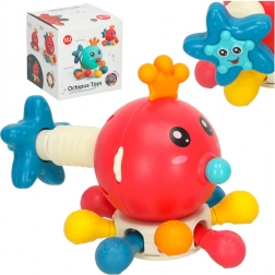 Sensorisches Spielzeug Beißring für Babys Oktopus Bibi-Inn Rot