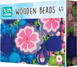 Kleine blaue Holzperlen – Kreativset zur Schmuckherstellung