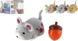 Interaktives Eichhörnchen mit Eichel, batteriebetrieben, 5 cm, 3 Farben