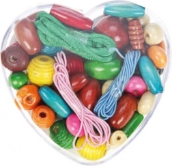 Lena Holzperlen im Herz-Behälter