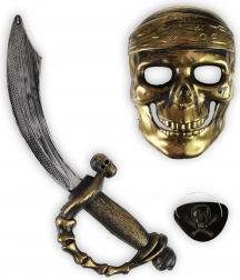 Piraten-Kostümset mit Maske, Augenklappe und Schwert
