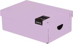 Aufbewahrungsbox aus laminiertem Karton PASTELINI, klein, violett, 355 × 240 × 95 mm