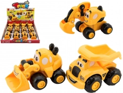 Plastik-Bauauto für die Kleinsten, 9 cm, 3 Arten, Freilauf,