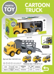 Fahrzeugset mit Abschleppanhänger und Baufahrzeugen