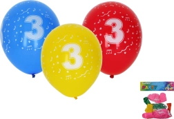 Aufblasbare Luftballons 30 cm mit Zahl 3 – Set mit 5 Stück