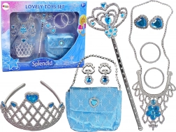 Set für Kleine Prinzessin Blaue Krone und Zubehör