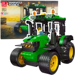 Bausatz Traktor – grün‑schwarzes Modell, 304 Teile