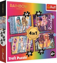 Puzzle 4v1 Moderne Puppen Rainbow High