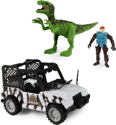 Auto Dino Park mit Dinosaurier mit Sound und Licht