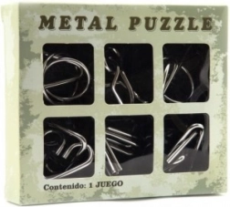 Metallpuzzles – Set mit 6 Stück in Schachtel