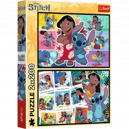 Puzzle 2x200 Lustiges Leben mit Stitch - Disney Lilo und Stitch