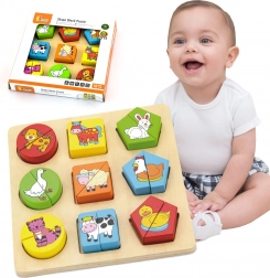 Holzpuzzle zur Bildung - Tiere