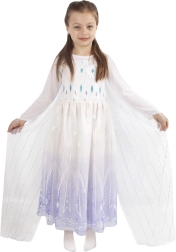 Kinderkostüm Winterkönigin – Kleid mit Schleppe (Größe S)
