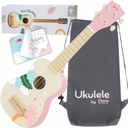 Kinder-Ukulele aus Holz Classic World rosa