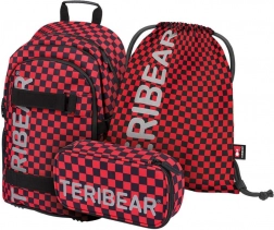 Schulset BAAGL Skate TERIBEAR – Rucksack, Federmäppchen und Beutel