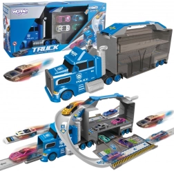 Woopie Polizeilastwagen 2-in-1 – Transporter und Rennstrecke