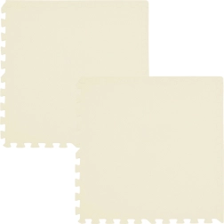 Schaumstoff-Bodenmatte HUMBI 120 × 60 cm, große wasserfeste Puzzlematte, creme, 2 Stk.