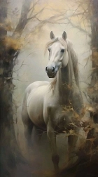 Diamond Painting Schimmel im Nebel 30 × 40 cm