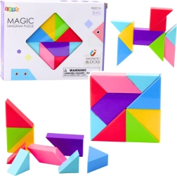 Magnetische Tangram-Bausteine – bunte Puzzle, 9 Teile